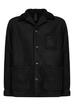 Tagliatore shearling-collar coat - Black