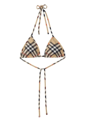Burberry check-pattern bikini top - Neutrals