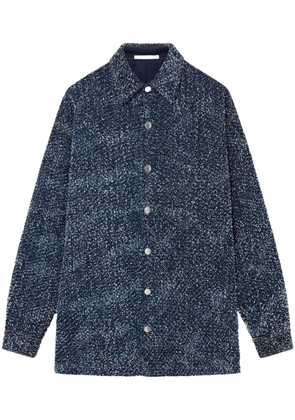 Stella McCartney bouclé-construction oversized coat - Blue