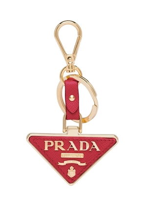 Prada triangle-logo keychain - Red