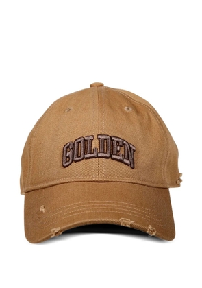 Golden Goose logo-embroidered distressed cap - Neutrals