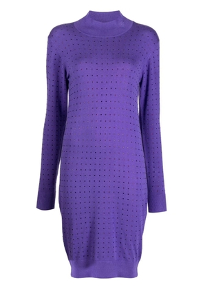 Karl Lagerfeld rhinestone-embellished open back dress - Purple