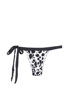 Frankies Bikinis Coco tie-detail pattern bikini bottom - White