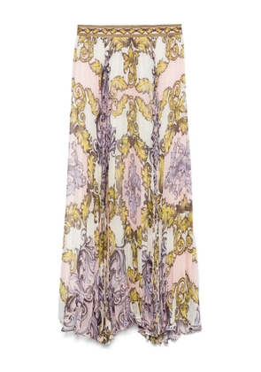 alice + olivia embroidered-waistband maxi skirt - White