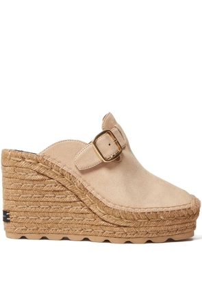 Stella McCartney buckle wedge heeled espadrilles - Neutrals