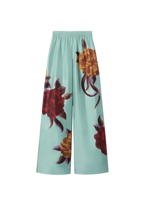 La DoubleJ floral-detail palazzo pants - Green