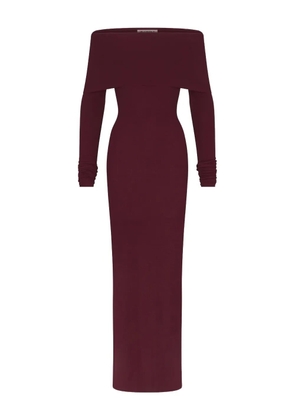 ETERNE long-sleeve off-shoulder maxi dress - Red