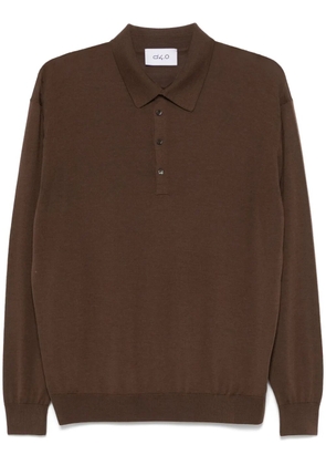 D4.0 fine-knit polo shirt - Brown