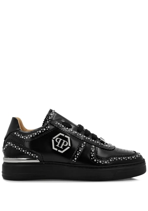 Philipp Plein Lo-Top leather sneakers - Black