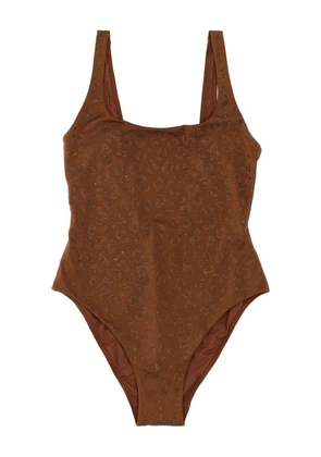 MC2 Saint Barth Lora rhinestone-leopard swimsuit - Brown