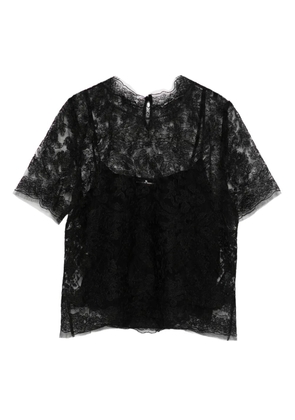 Ermanno Scervino floral-lace short-sleeve top - Black
