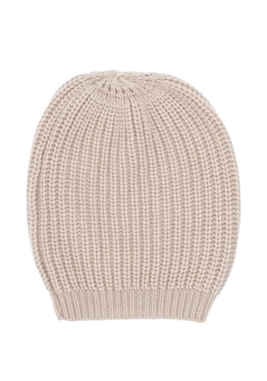 LA ROSE ribbed beanie - Neutrals