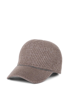 Brunello Cucinelli lurex-ribbed baseball cap - Brown