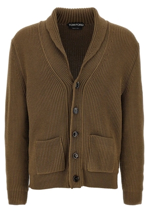 TOM FORD ribbed-knit cardigan - Green