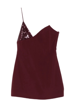 David Koma sequin asymmetric mini dress - Red