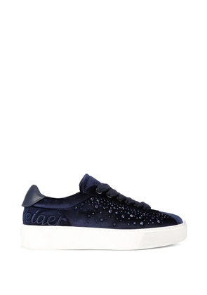 Kurt Geiger London crystal embellished albion retro trainers - Blue
