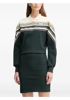 Lacoste striped collared midi dress - Green