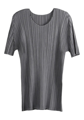 Pleats Please Issey Miyake pleated short-sleeve top - Grey