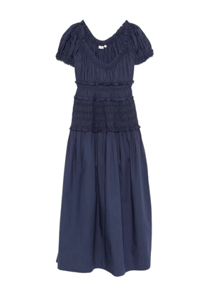 DÔEN Leanne ruffled scoop-neck midi dress - Blue