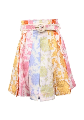 ZIMMERMANN floral-print pleated skirt - White