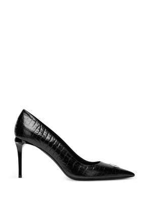 Philipp Plein croco-print logo pumps - Black