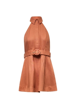 ZIMMERMANN halter belted playsuit - Orange