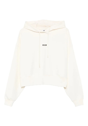 MSGM logo-detailed hooded top - White