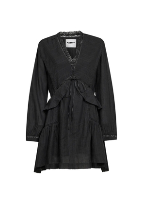 MARANT ÉTOILE lace trim ruffled dress - Black