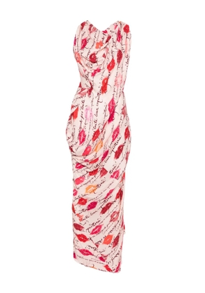 Vivienne Westwood kiss-print draped dress - Pink
