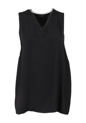 Fabiana Filippi tulle-trimmed satin top - Black