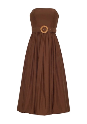 Cara Cara belted strapless midi day dress - Brown