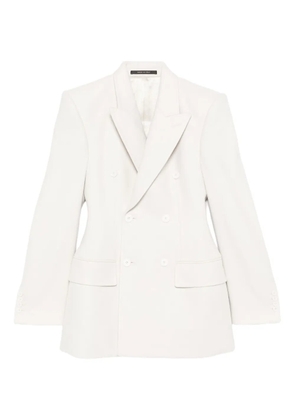 Balenciaga double-breasted hourglass blazer - Neutrals