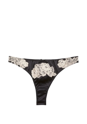 Fleur Du Mal Juliet floral lace thong - Black