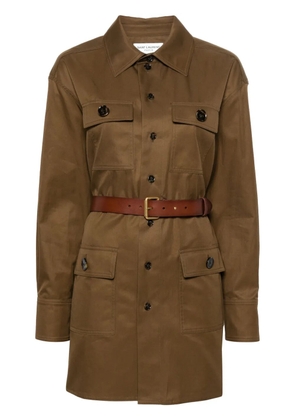 Saint Laurent Saharienne belted shirt - Brown