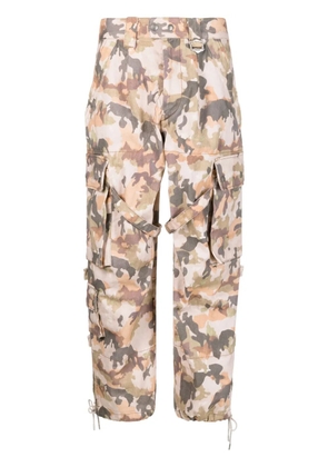 ISABEL MARANT Elore abstract-print cotton trousers - Neutrals
