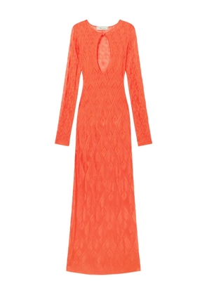 Blumarine geometric open-knit maxi dress - Orange