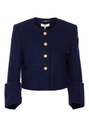 Chloé check-pattern button jacket - Blue