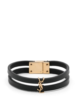 Saint Laurent logo-plaque bracelet - Black