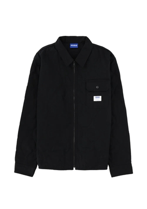 HUGO Ebey logo-patch pocket overshirt - Black