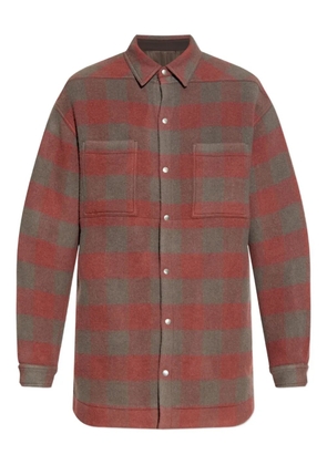 Rick Owens checked wool overshirt - Brown