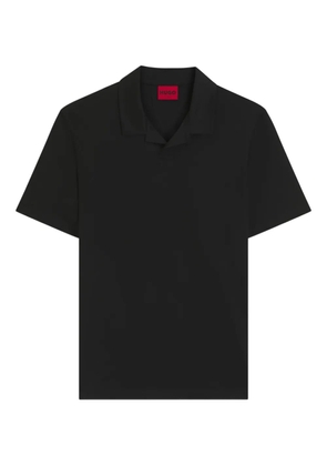 HUGO notched-collar cotton T-shirt - Black