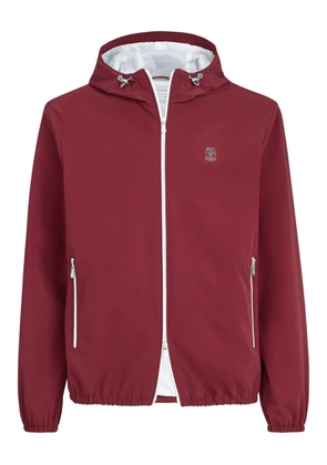 Brunello Cucinelli logo-detail hooded jacket - Red