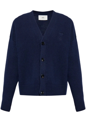 AMI Paris Ami de Coeur-embroidered cardigan - Blue