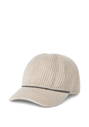 Brunello Cucinelli ribbed-knit baseball cap - Neutrals