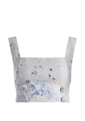 Mia Peculiar button-embellishment top - Grey