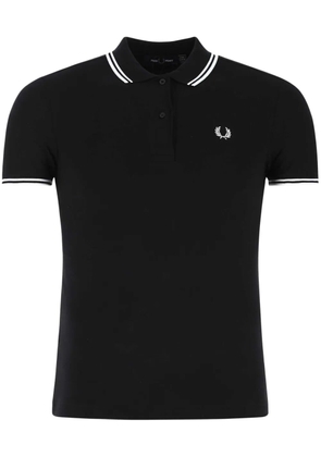Fred Perry logo-embroidered polo shirt - Black