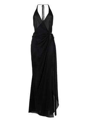 Louisa Ballou semi-sheer sleeveless maxi dress - Black