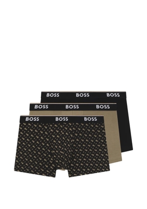 BOSS patterned logo boxers pack of three - Black