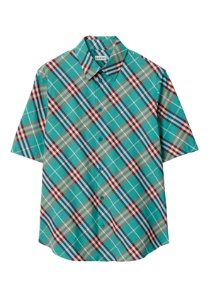 Burberry check short-sleeve shirt - Blue
