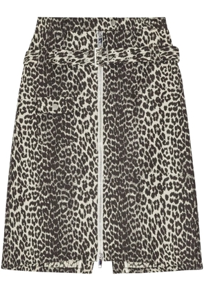 GANNI leopard-print skirt - Neutrals